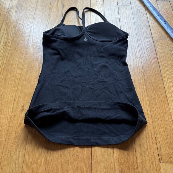 Lululemon Size 2 Black Power Y Light Support Racerback Tank Top w/ Built-In Bra - Picture 12 of 14